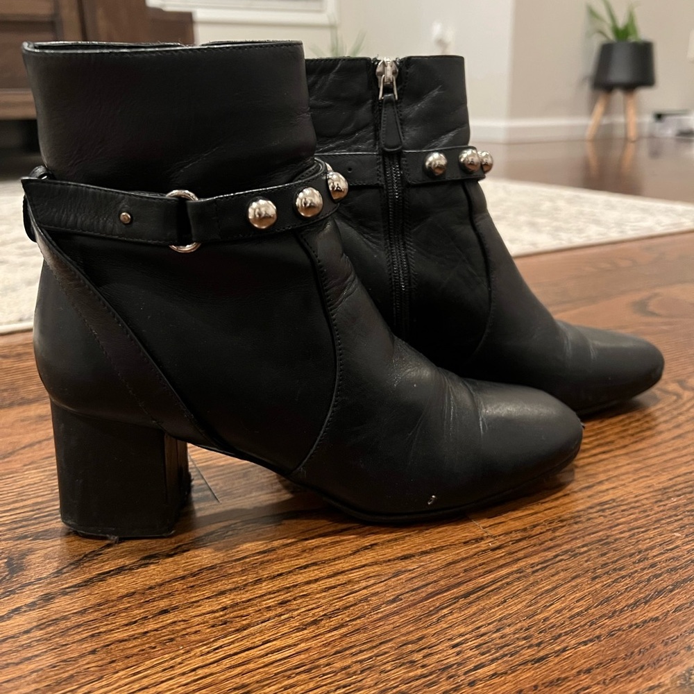 Valentino Black Ankle Boots with Metallic Studs